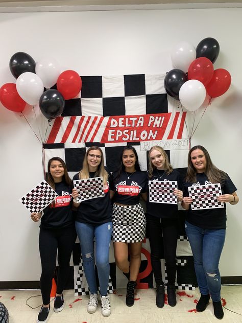 Race Theme, Kappa Delta Chi, Recruitment Themes, Race Car Themes, Theta Phi Alpha, Delta Chi, Delta Phi Epsilon, Car Theme, Alpha Gamma Delta