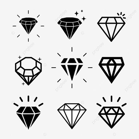 Small Diamond Tattoo, Diamond Tattoo Designs, Crown Tattoo Design, Diamond Icon, Diamond Vector, Diamond Tattoos, Diamond Drawing, Diamond Logo, Crown Tattoo