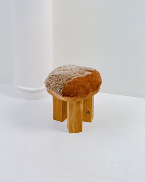 Peb Stool — ENY LEE PARKER Eny Lee Parker, Entry Lighting, Metallic Glaze, Ceramic Furniture, Upholstered Stool, Wood Stool, Burl Wood, Ottoman Table, Leather Hide