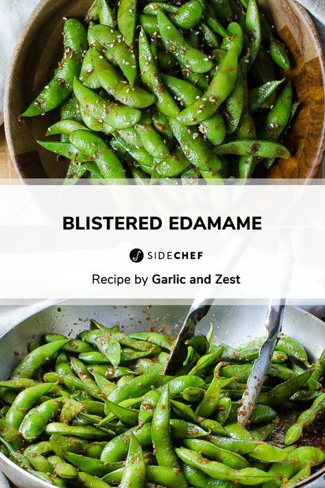 An incredibly easy and healthy 15-minute snack that will keep you coming back for more! Leave this on the table for your family to snack on and there won't be any leftover at the end of the day. Edamame Snack, Edamame Recipe, Frozen Edamame, Crunchy Garlic, Edamame Recipes, Cooking App, Afternoon Snack, Man Food, Dinner Plan