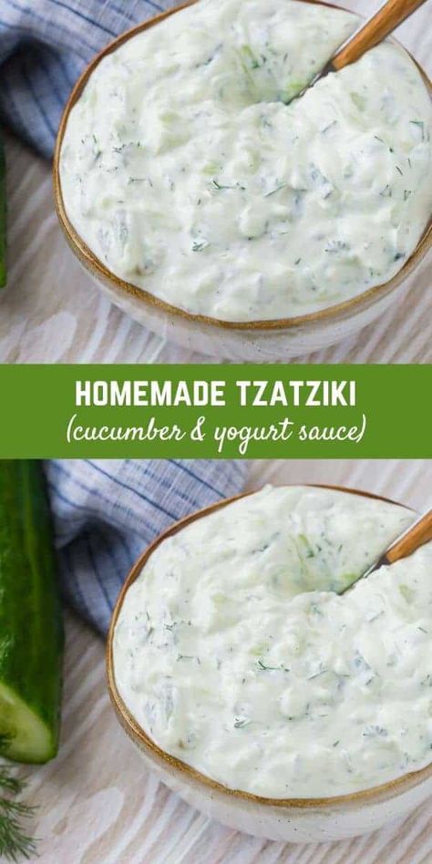 Greek Cucumber Sauce, Greek Cucumber, Recipe Cucumber, Cucumber Yogurt Sauce, Tzatziki Recipe, Healthy Dip, Cucumber Sauce, Tzatziki Sauce Recipe, Vegan Tzatziki