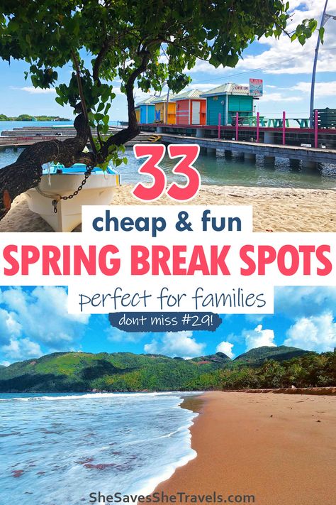 Looking for spring break ideas for families that are actually fun? These destinations are perfect for spring break with kids on a budget. Includes top USA vacation spots in the USA and beyond. My favorite spring break destination is #29! | Spring Break Ideas | Spring Break USA | Spring Break with Kids | Spring Break on a Budget Spring Break Family Destinations, Spring Break Vacations With Kids, Spring Break For Kids, Cheap Spring Break Ideas, Spring Break Ideas For Families, Spring Break With Kids, Spring Break Destinations Families, Best Spring Break Destinations, Spring Travel Destinations