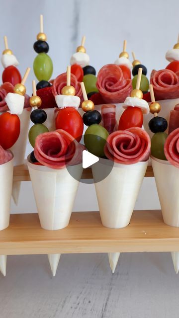 Nicole Kendrick on Instagram: "Comment the word “cones” to get this full recipe, delivered directly to your inbox with the link to these cones! 
These charcuterie cones are so much fun and perfect for any get together! With Memorial Day and the 4th of July coming up these are a must try! you can find the full recipe on my website www.goldengracekitchen.com just search charcuterie cones or you can Google Golden and Grace kitchen charcuterie cones. You will find the link to the cones and tray there as well.

#charcuterie #charcuteriecones #charcuteriecups #charcuterieboard #glutenfree" Charcuterie Cones Ideas, Cone Charcuterie, Charcuterie Cones, Charcuterie Trays, Charcuterie Cups, Charcuterie Recipes, Hors D'oeuvres, 4th Of July Party, Busy Bee