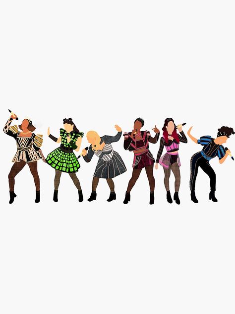 "Six the Musical" Sticker | Redbubble Six The Musical Wallpaper Lyrics, Six Musical Poster, The Six Musical Fanart, Six The Musical Aesthetic Wallpaper, Six Poster Musical, Six The Musical Stickers, Musical Theater Stickers, Six Musical Costumes, Six Outfits Musical