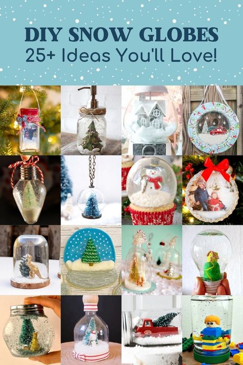 Snow globes are magical and made me instantly think of winter! Create DIY Christmas snow globes for yourself as decor or as a personalized gift. Diy Snow Globe Without Water, Snow Globe Ornaments Diy, Diy Christmas Snow Globes, Diy Snow Globe Ornaments, Snowglobes Diy, Snow Globes Diy, Christmas Snow Globe Craft, Making Snow Globes, Diy Snow Globes