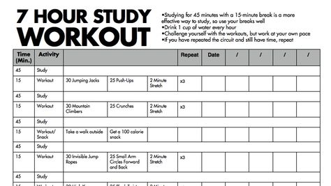 Study and Workout | Veva Hour Workout, Study Sessions, Finals Week, Study Plan, Study Skills, Grad School, Study Time, I Work Out, Student Life