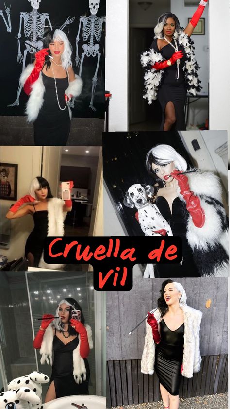 #cruelladevil Cruella Deville Costume Diy, Cruella Deville Costume, Cruella Deville, Costume Diy, Diy Costumes, Halloween Outfits, Halloween, Pins