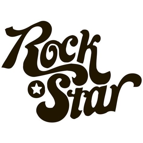 Rock Star Music Quote Vinyl Wall Art ❤ liked on Polyvore featuring home, home decor, wall art, words, text, quotes, filler, phrase, saying and music themed home decor Rock Star Logo Design, Rock Star Quotes, Star Calligraphy, Rock Star Aesthetic, Rock Typography, Dark Posters, Wall Art Words, Star Donuts, Art Words