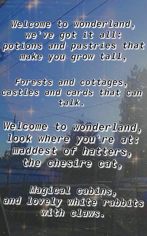 Welcome to wonderland -Anson seabra. Im a lil obsessed with tiktok lol Welcome To Wonderland Song, Anson Seabra Lyrics, Mama Swift, Welcome To Wonderland, To Wonderland, Mashup Music, Lyrics Wallpaper, Fun Songs, Amazing Songs