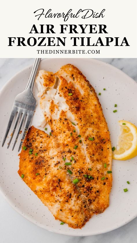 Craving a tasty, easy-to-make meal? Look no further than this Flavorful Dish AIR FRYER FROZEN TILAPIA recipe! This air fryer masterpiece will have you hooked with its juicy and flaky texture, perfect for any weeknight meal or special occasion. Say goodbye to dry tilapia and hello to a new favorite dish!🍴 Fried Tilapia Recipes, Air Fryer Tilapia, How To Cook Tilapia, Tilapia Recipes Easy, Air Fried Fish, Frozen Tilapia, Air Fryer Fish Recipes, Fried Tilapia, Tilapia Recipe