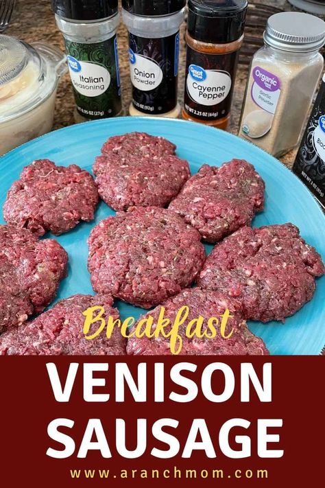 Venison Breakfast Sausage is savory, tasty, and simple to make. Venison And Pork Sausage Recipe, How To Make Venison Breakfast Sausage, Deer Meat Sausage Recipes, How To Make Deer Sausage, Venison Ground Sausage Recipe, Venison Breakfast Sausage Seasoning, Bison Sausage Recipes, How To Make Venison Sausage, Homemade Venison Sausage Recipes