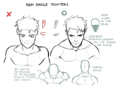 Male shoulder Head Tilted Down Reference Drawing, Head Tilted Down Looking Up Reference, Face Tilted Down Reference, Head Tilt Down Reference, Head Tilt Reference Drawing, High Angle Face Reference, Head Tilted Up Reference Drawing, Head Tilted Down, Head Tilted Back Reference