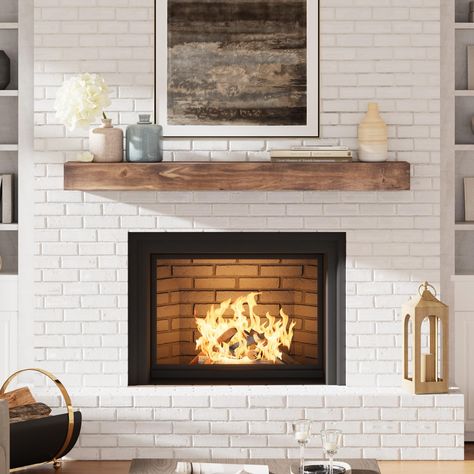 PRICES MAY VARY. Elevate Your Living Room: Enhance your space with this elegant 60 inch floating shelf. Its clean, minimal design and traditional wood element bring a refined touch to any room, perfectly complementing your fireplace. Protect Your Valuables: This solid floating mantel shelf acts as a barrier, shielding your valuables from smoke and heat damage. Enjoy the warmth of your fireplace without worrying about your possessions. Solid Strength & Design: Crafted from solid pine, the natural Fireplace Base Decor, Diy Mantle Shelf, Vintage Fireplace Mantle, Wood Mantles, Fireplace Mantle Shelf, Diy Mantle, Floating Mantel Shelf, Wood Mantel Shelf, Shelf For Wall