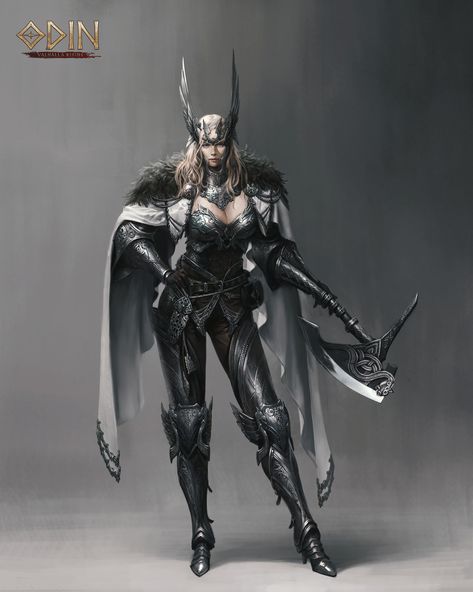 Valhalla Rising, Dark Souls Concept Art, Character Artwork, Black Armor, Nordic Vikings, Female Armor, Shield Maiden, Female Knight, Fantasy Armor