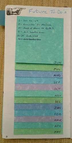 Future to do's. Good idea for when I don't have all the months filled out yet but don't want to forget important additions. To Do Bullet Journal, Notes Simple, Planer Organisation, Future Planning, Daily Activity, Journal Printable, Bullet Journal Inspo, Journals & Planners, Bullet Journal Ideas Pages