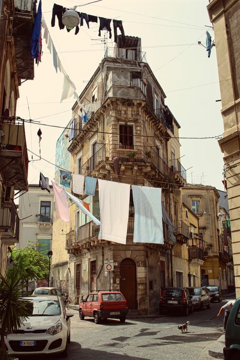 Sicily Countryside, Vintage Sicily, Old Italian Aesthetic, Sicily Catania, Catania Sicily, Italian Street, Sicily Italy, Catania, City Aesthetic