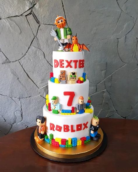 See the best Roblox Birthday cakes for boys & girls Roblox Cake Ideas, Roblox Cakes, Birthday Cake Kids Boys, Roblox Birthday Cake, 9th Birthday Cake, Video Game Cakes, Plastic Knife, Roblox Cake, Roblox Birthday