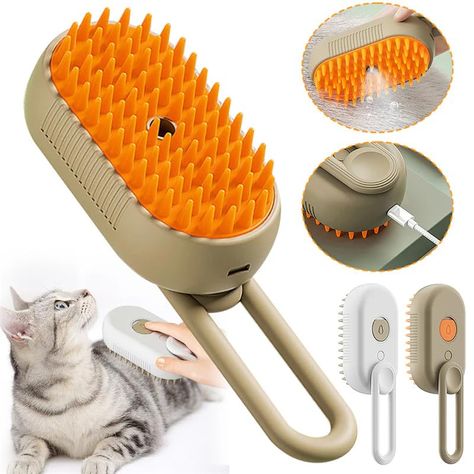 Steamy Cat Brush - 3 in 1 Electric Brush For Cat Hair Removal… (Porcelain White set) Cat Hair Brush, Cat Hair Removal, Cat Brush, Mens Tops Fashion, Electric Brush, Pet Brush, Dog Brushing, Amazon Storefront, White Set