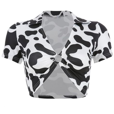 Cow Prints, Soft Girl Outfits, Y2k Aesthetic Outfits, Streetwear Tshirt, Cow Print, Aesthetic Outfits, Summer Tops, Aesthetic Clothes, Short Sleeves Tops