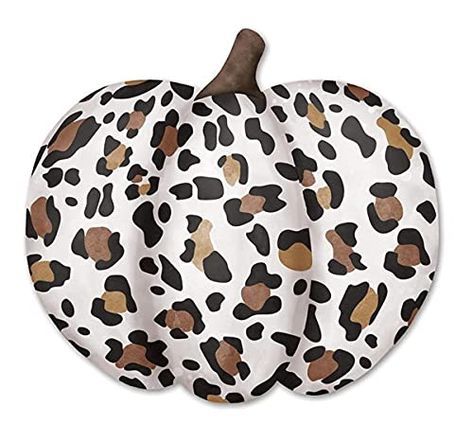 PRICES MAY VARY. 12" Metal Embossed Leopard Pumpkin Fall Feeling, Leopard Pumpkin, Wreath Making Supplies, Pumpkin Sign, Pumpkin Colors, Wreath Supplies, Pumpkin Wreath, Leopard Spots, Fall Signs