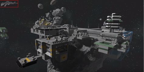 Space station from space engineers Space Engineers Game, Spaceship Ideas, Ship Ideas, Research Station, Scanning Electron Micrograph, Space Engineers, Fantasy Maps, Space Ships, Level Design