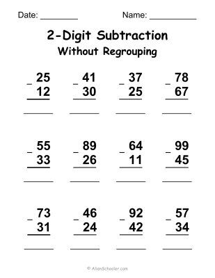 Subtraction Without Regrouping Worksheet 2nd grade Maths For Grade 2 Free Printable, Second Grade Subtraction Worksheets, 2nd Grade Subtraction Worksheets, Grade 2 Math Worksheets Free Printable, Grade 2 Worksheets Free Printable, Math Lessons For 2nd Grade, 2nd Grade Math Worksheets Free Printable, Second Grade Math Worksheets Free, Subtraction Worksheets For Grade 2