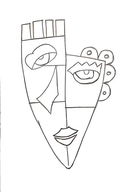 Cubism Art Ideas Easy Step By Step, Picasso Portraits, Quilt Modernen, Cubism Art, Abstract Face Art, Detailed Coloring Pages, Picasso Art, Pola Sulam, Cardboard Art