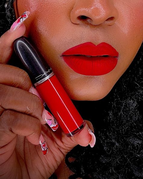 Channel your Inner Icon: Unveil Intense Red RetroGlam - Full Coverage, Ultra-Matte, and Long-Wearing for that Unapologetic Boldness. MAC LIP SCRUBTIOUS MAC PREP+PRIME LIP BASE MAC LIP PENCIL - CHERRY MAC RETROMATTE LIQUID LIPCOLOR- FASHION LEGACY & QUITE THE STANDOUT #emeacreator #maccosmetics #maccosmeticsnigeria Red Lipstick On Black Women, Lipstick On Black Women, Mac Red Lipstick, Mac Liquid Lipstick, Mac Red Lipsticks, Mac Lip Pencil, Mac Lip, Red Liquid, Mac Lips