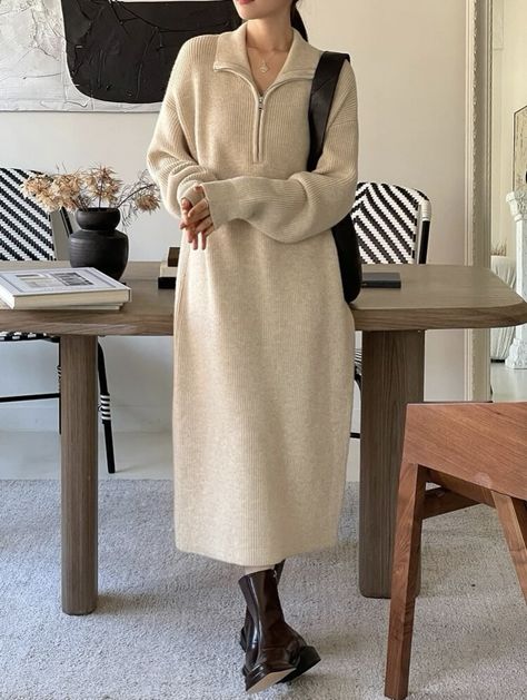 Long Jumper Dress Outfit, Long Jumpers, Raglan Sleeve Sweater, Modesty Outfits, Drop Shoulder Sweater, Sweater Dresses, Drop Shoulder Sweaters, Sweater Dress Women, Women Sweater