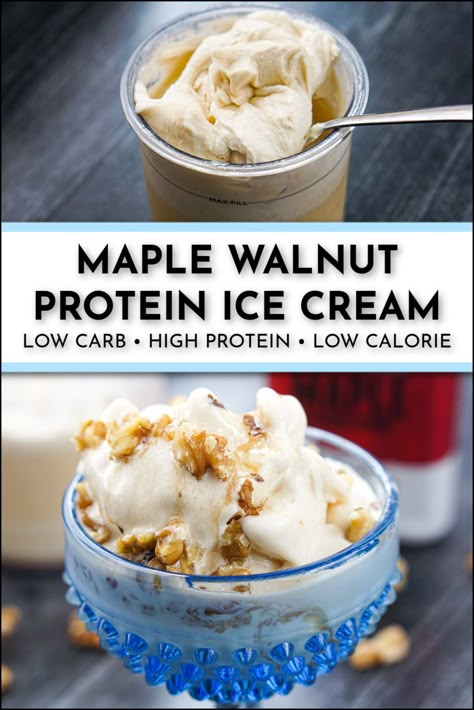 Maple Walnut Ice Cream Recipe, Walnut Ice Cream Recipe, Ninja Creami Healthy Recipes, Low Carb Fudge, Java Chip Frappuccino, Low Carb Sweet Snacks, Maple Walnut Ice Cream, Creami Deluxe Recipes, Ice Cream Maker Recipes Healthy