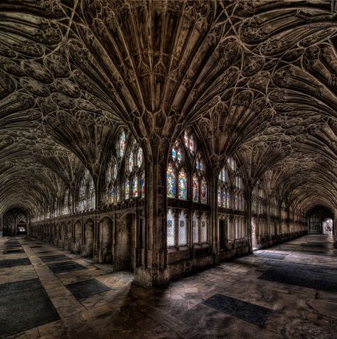 Gloucester Cathedral Cloister - hdrcreme Gloucester England, Canterbury England, Gloucester Cathedral, Military Decorations, Canon 5d Mark Iii, Multiple Exposure, The Cloisters, Canon 5d, Hdr Photography