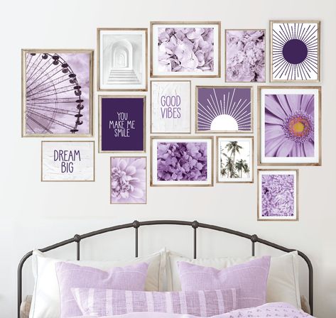 16 Purple Wall art Set, Purple wall Decor set, Girls room decor, Girl bedroom wall art, Purple prints, Printable wall art, Prints for girls by MayaGraphicDesign on Etsy Girl Bedroom Wall Art, Purple Prints, Room Decor Girl, Purple Wall Decor, Wall Art Purple, Purple Wall Art, Purple Wall, Wall Decor Set, Girls Room Decor