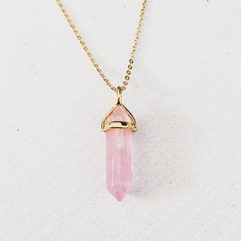 Anting Manik, Quartz Crystal Jewelry, Glow Jewelry, Rose Gold Quartz, Quartz Crystal Necklace, Rose Quartz Necklace, Anthropologie Jewelry, Rose Quartz Crystal, Girly Jewelry