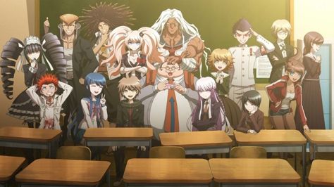 Danganronpa Official Art, Danganronpa The Animation, Hope's Peak Academy, Classroom Pictures, Danganronpa Art, Danganronpa V1, Makoto Naegi, Danganronpa Trigger Happy Havoc, And So It Begins