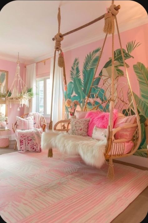 Yoga Room Design, Girls Bedroom Decor Ideas, Fancy Bedroom, Bedroom On A Budget, Dream Bedroom Inspiration, Cool Room Designs, Tropical Bedrooms, Big Girl Bedrooms, Girls Bedroom Decor