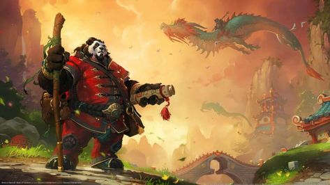 World of Warcraft: Mists of Pandaria wallpaper or background 06 Pandaren Monk, Panda Dragon, Dragon Staff, Panda Pop, Game World, Warcraft Art, Concept Art World, Heroes Of The Storm, Wow Art