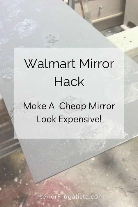 How To Decorate A Plain Mirror, Cheap Mirror Makeover Diy, Walmart Mirror Wall Decor Diy, Rectangular Mirror Decor Diy, Diy Walmart Mirror Ideas, Cheap Mirror Ideas, Mirror Transformation Diy, Mirror Redo Diy, Cheap Mirror Makeover