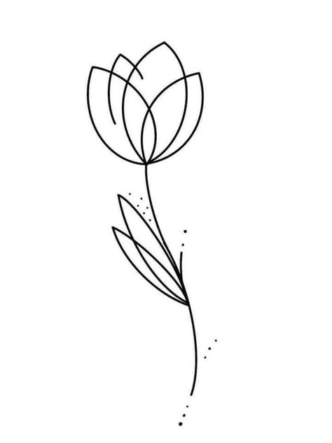 Tulips Line Art, Tulip Tattoo Design, Tulip Sketch, Optical Illusion Tattoos, Illusion Tattoos, Simple Flower Drawing, Tulip Tattoo, Single Line Drawing, Embroidery Template