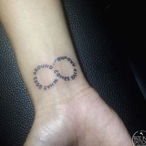 Karma Tattoo Symbol, Karma Tattoo Ideas, Karma Tattoo, Shape Tattoo, Skeleton Hand Tattoo, Hand Tattoos For Women, Small Wrist Tattoos, Detailed Tattoo, Tattoo Videos