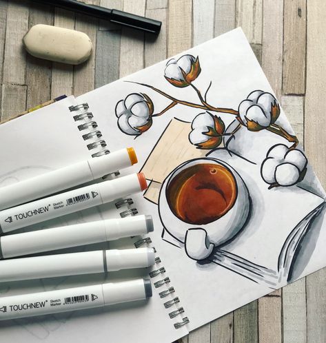 Art Markers Drawing, Markers Drawing Ideas, Copic Marker Art, Copic Marker, Bullet Journal Design Ideas, Marker Drawing, Book Art Diy, Art Drawings Sketches Creative, Art Life