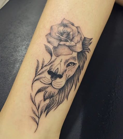 Tattoos Lion Women, Lion Ankle Tattoo, Male Lion Tattoo For Women, Calf Ankle Tattoo, Lion Tattoo For Women Forearm, Lion Calf Tattoos For Women, Lion Hand Tattoo For Women, Rose Lion Tattoo, Lion Arm Tattoo Women