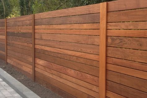 Fence Modern, Stained Cedar, Wooden Fence Panels, Roof Terraces, Wood Privacy Fence, Wood Fence Design, Rooftop Gardens, Roof Gardens, Modern Fence Design