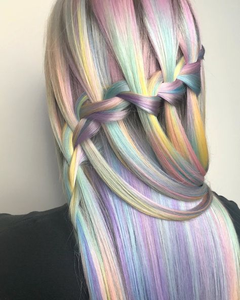 Watercolor Hair Dye, Kaleidoscope Hair, Pastel Rainbow Hair, Chicken Honey, Tie Dye Hair, Trend Ideas, Dyed Hair Pastel, Rainbow Hair Color, Dye Hair