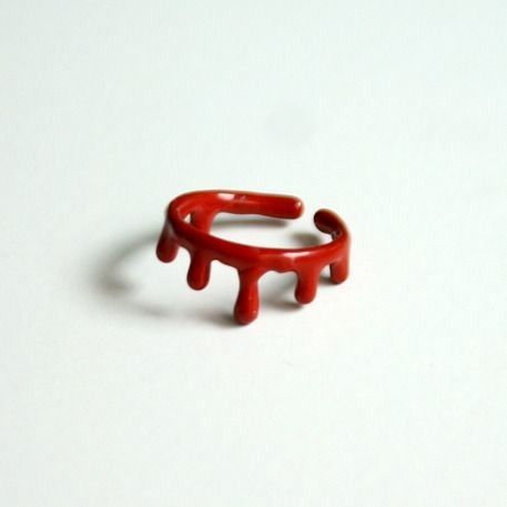 Blood Ring, Fimo Ring, Diy Clay Rings, Sell Jewelry, Clay Diy Projects, Tanah Liat, Jewelry Diamonds, Keramik Design, Clay Jewelry Diy