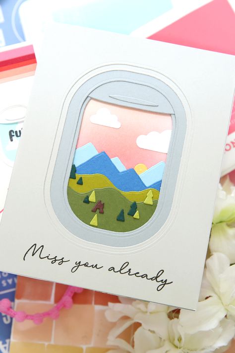 Diy Cards For Friends, Friend Valentine Card, Window Views, Airplane Theme, Farewell Cards, Birthday Presents For Mom, Birthday Travel, Scrapbook Gift, Concord And 9th