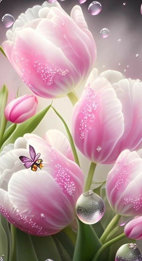 Tulip And Butterfly, Lotus Flower Wallpaper, Spring Flowers Wallpaper, Beautiful Butterfly Photography, Pink Wallpaper Backgrounds, Flowers Wallpapers, Floral Wallpaper Phone, Lovely Flowers Wallpaper, Flower Art Images