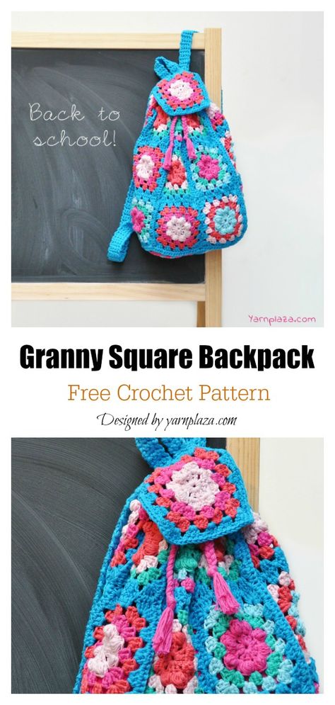 Granny Square Backpack Free Crochet Pattern Drawstring Granny Square Bag, Diy Crochet Granny Square Bag, Crochet Rucksack Free Pattern, Crochet Granny Square Backpack Pattern, Crochet Granny Square Drawstring Bag, Crochet Purses And Bags Patterns Free Granny Squares, Free Crochet Backpack Pattern, Granny Square Backpack Free Pattern, Crochet Granny Square Backpack