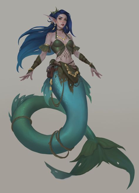 ArtStation - Lake Village Mermaid - Concept Art Mermaid Concept Art, Mermaid Concept, Aqua Mermaid, Lake Village, Mermaid Swimming, Her Outfits, Fantasy Races, Fantasy Images, My Idea