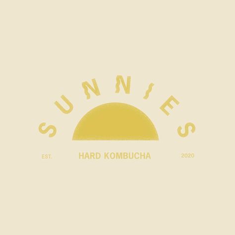 Sunny Logo Design, Sun Logo Design Ideas, Summer Logo Design, Yellow Logo Design, Sun Logos, Sunny Logo, Sun Names, Hard Kombucha, Sunshine Logo