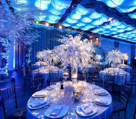 Ice Themed Wedding, Winter Wonderland Quince, Quinceanera Winter Wonderland, Winter Wonderland Quinceanera, Winter Wonderland Ball, Winter Wonderland Wedding Theme, Royal Blue Wedding Theme, Wonderland Sweet 16, Wonderland Wedding Theme